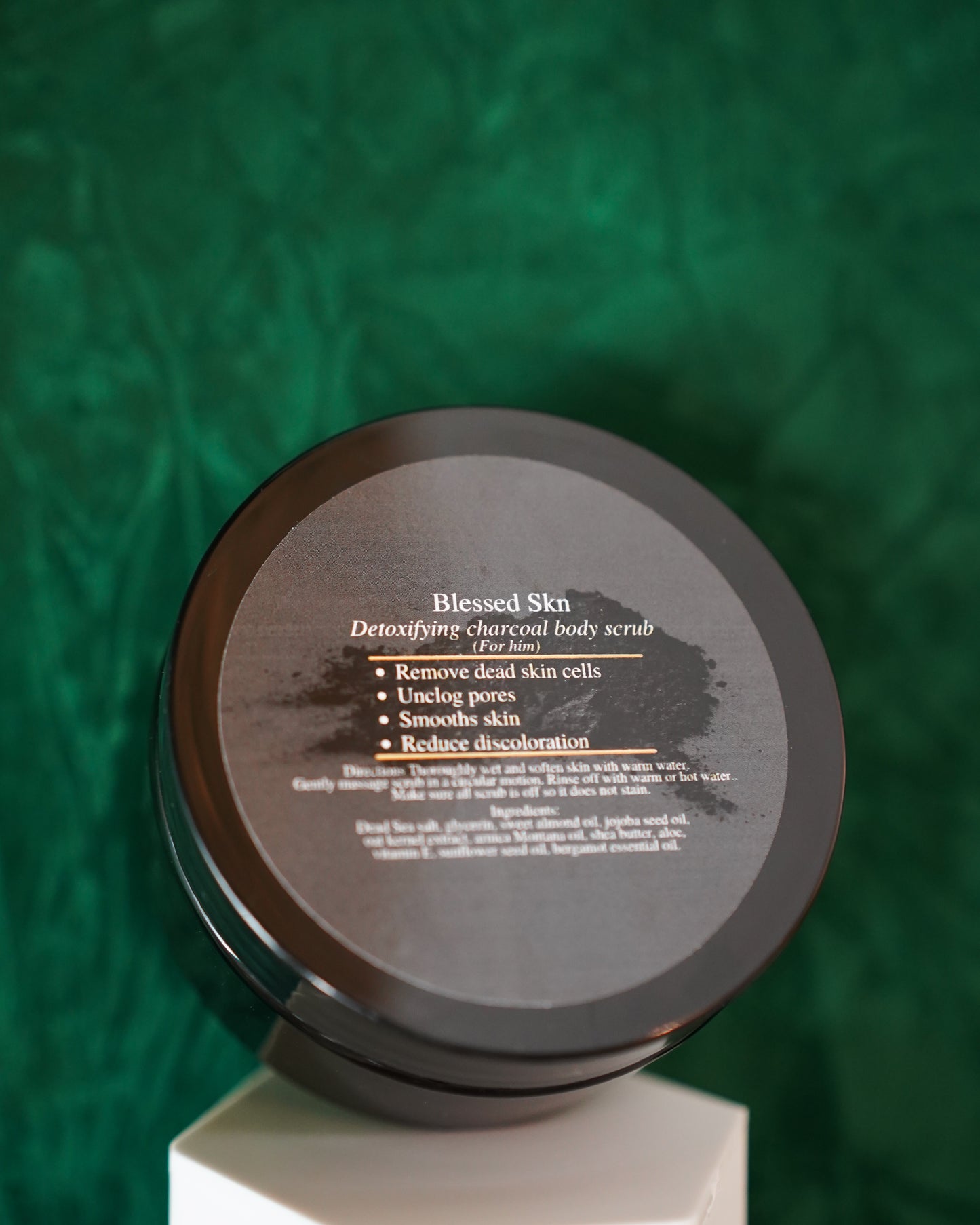 Mens charcoal body scrub